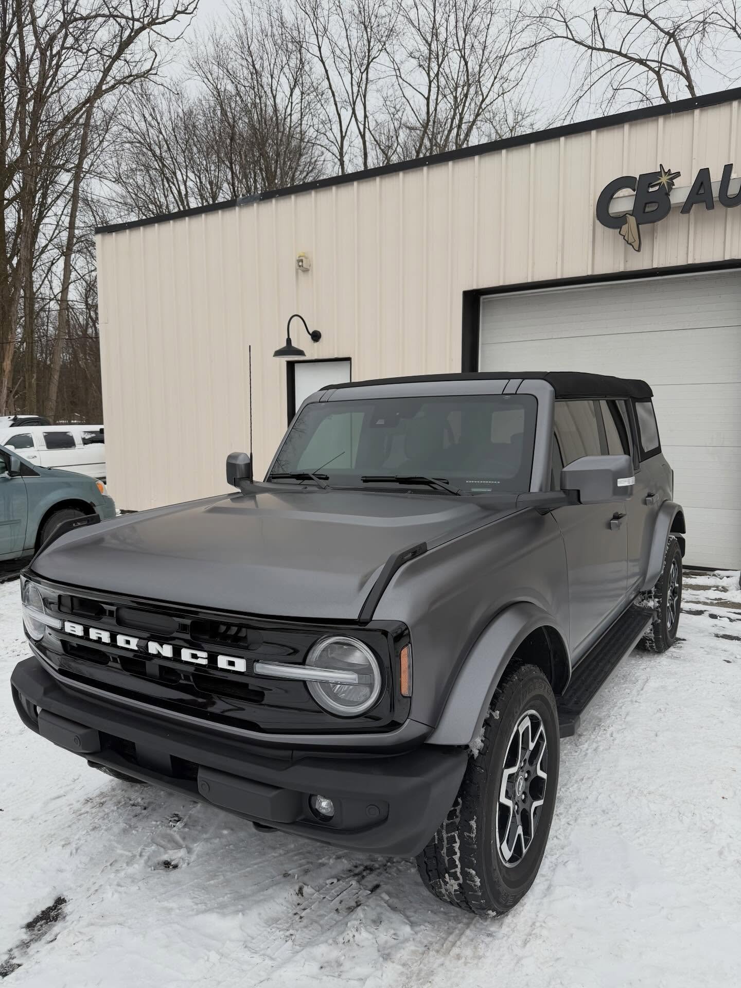 Ford Bronco in for a @3mfilms Satin Dark Gray Wrap and Window Tint!