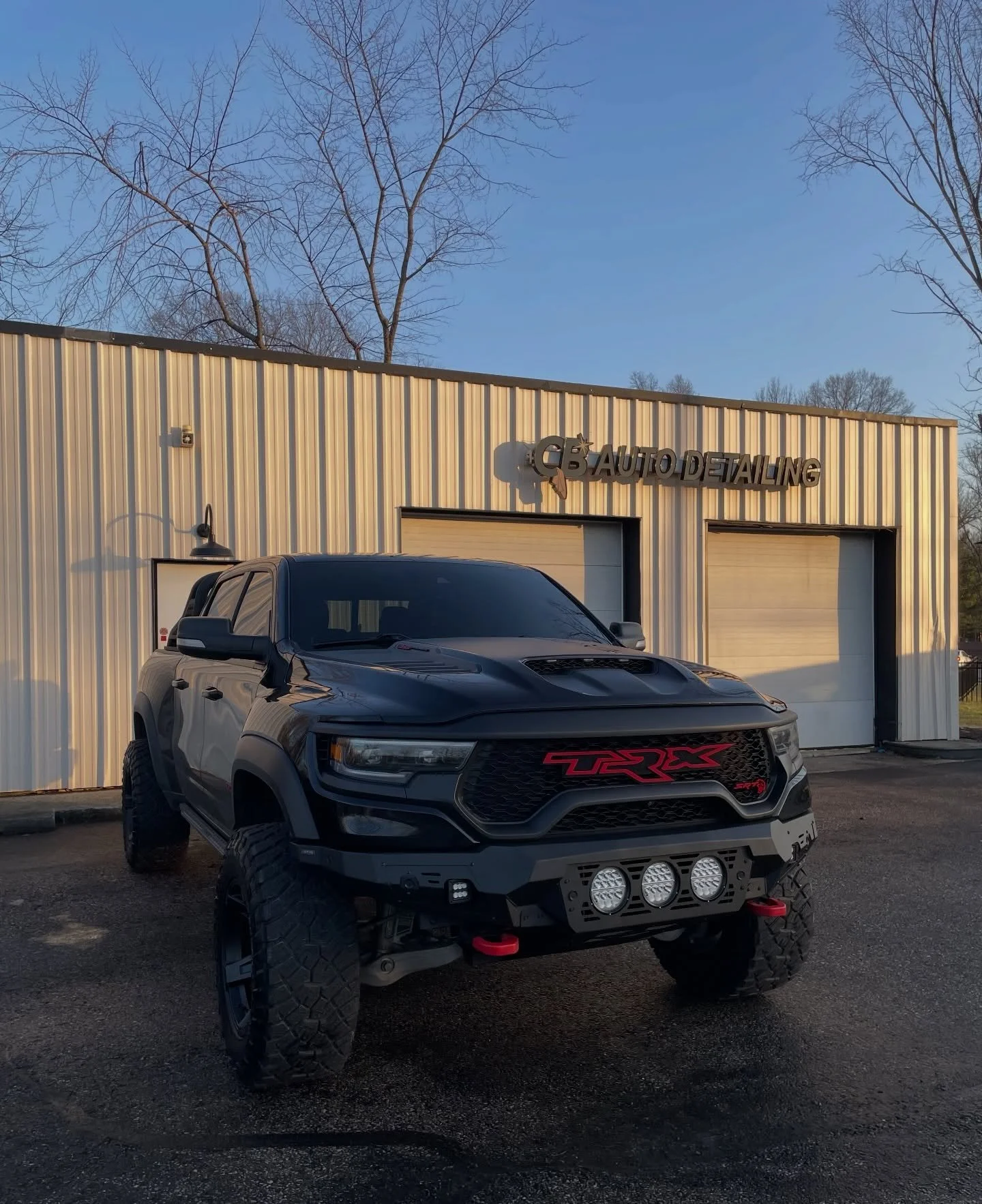 TRX in for a @soflocustomparts Front Bumper Install with custom badging in the grill!