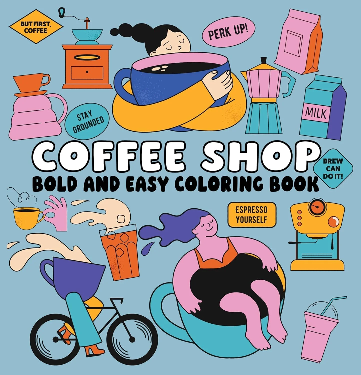 Coffee Shop: Bold & Easy Coloring Book