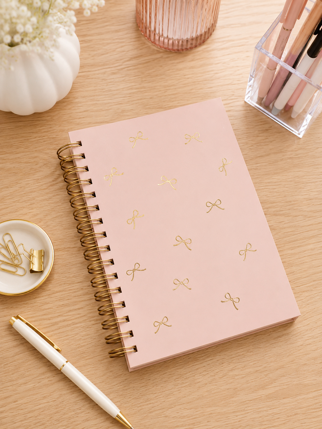 Blush Bows Spiral Notebook