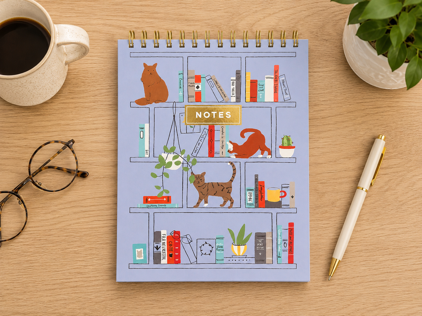 Book Nook Cats Spiral Notebook