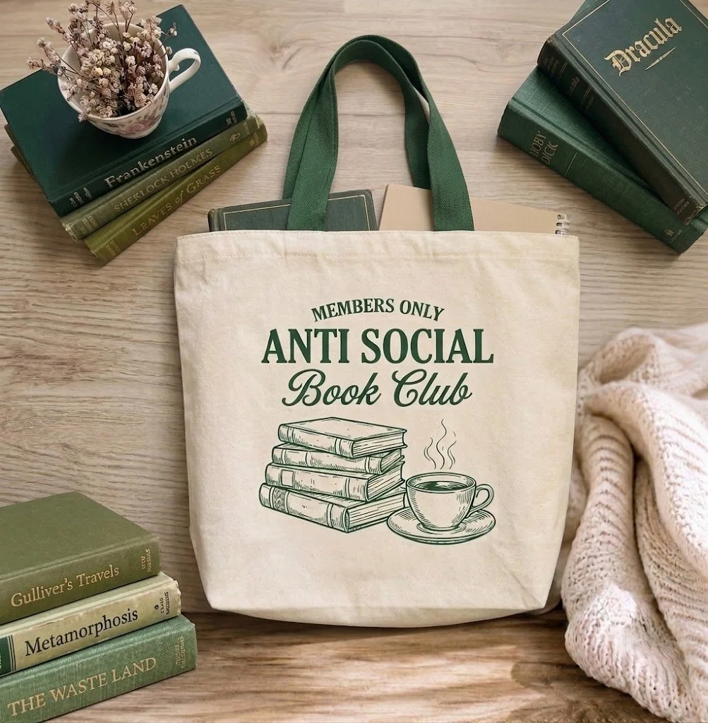 Members only Anti Social Book Club Tote Bag
