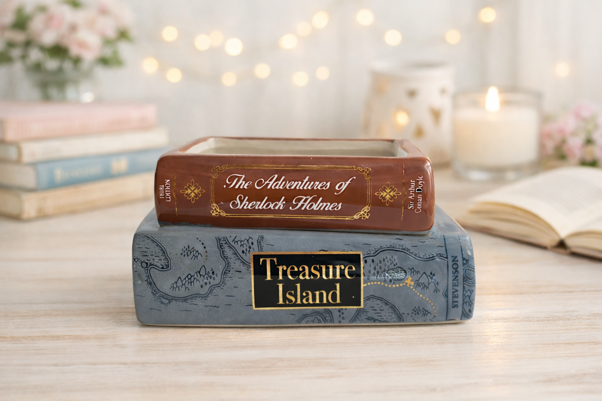 Book Stack Candle - Green Tea & Sea Salt