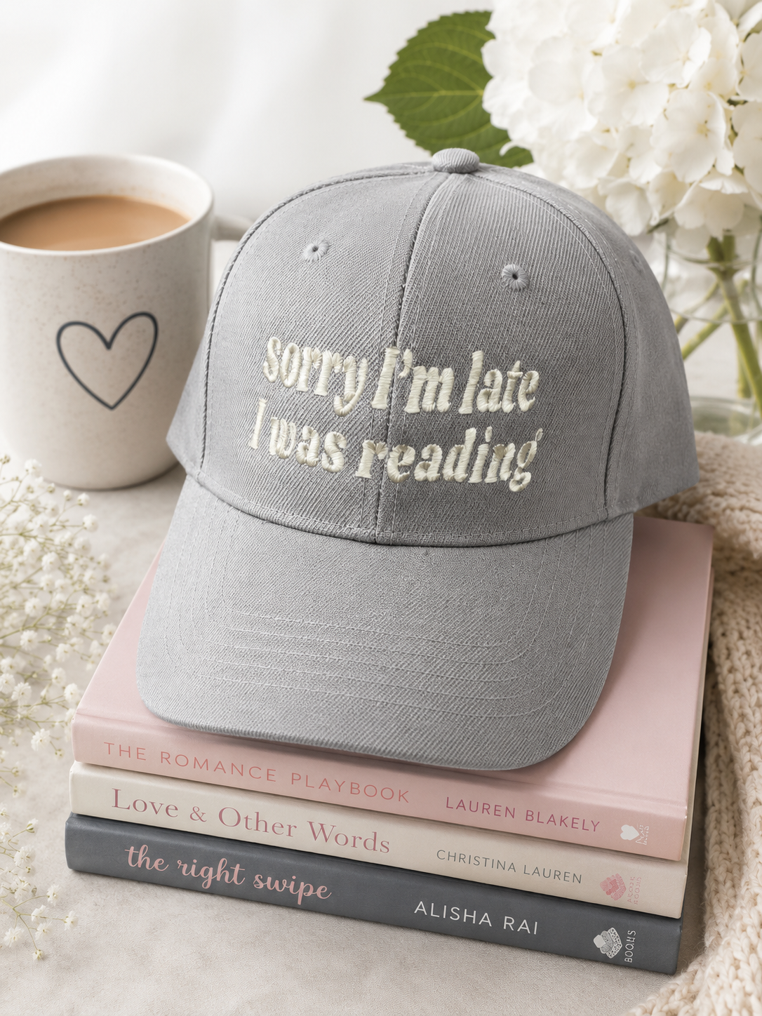 Sorry I'm Late, I Was Reading Embroidered Hat