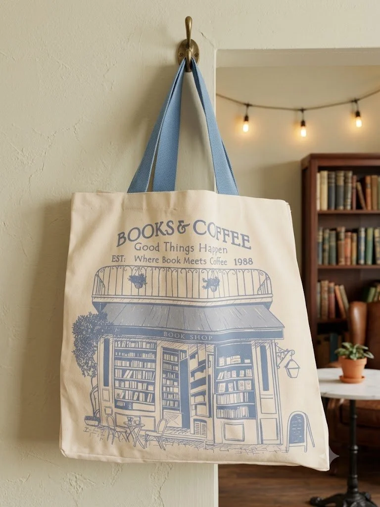 Books and Coffee Tote Bag