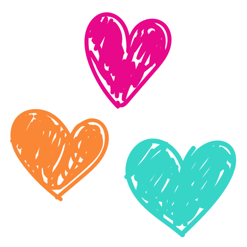 colored hearts