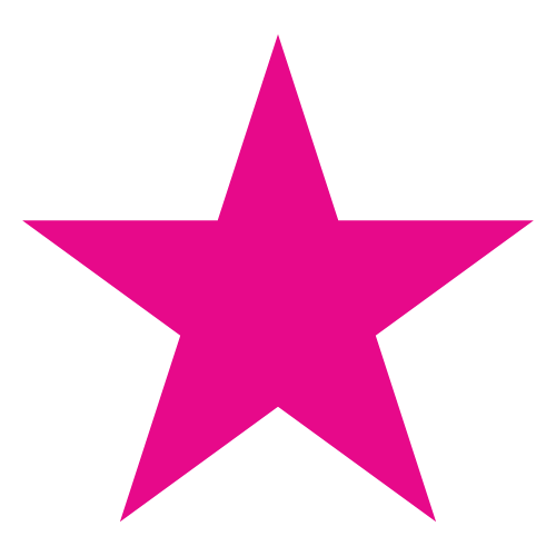 Pink five-pointed star on a black background.