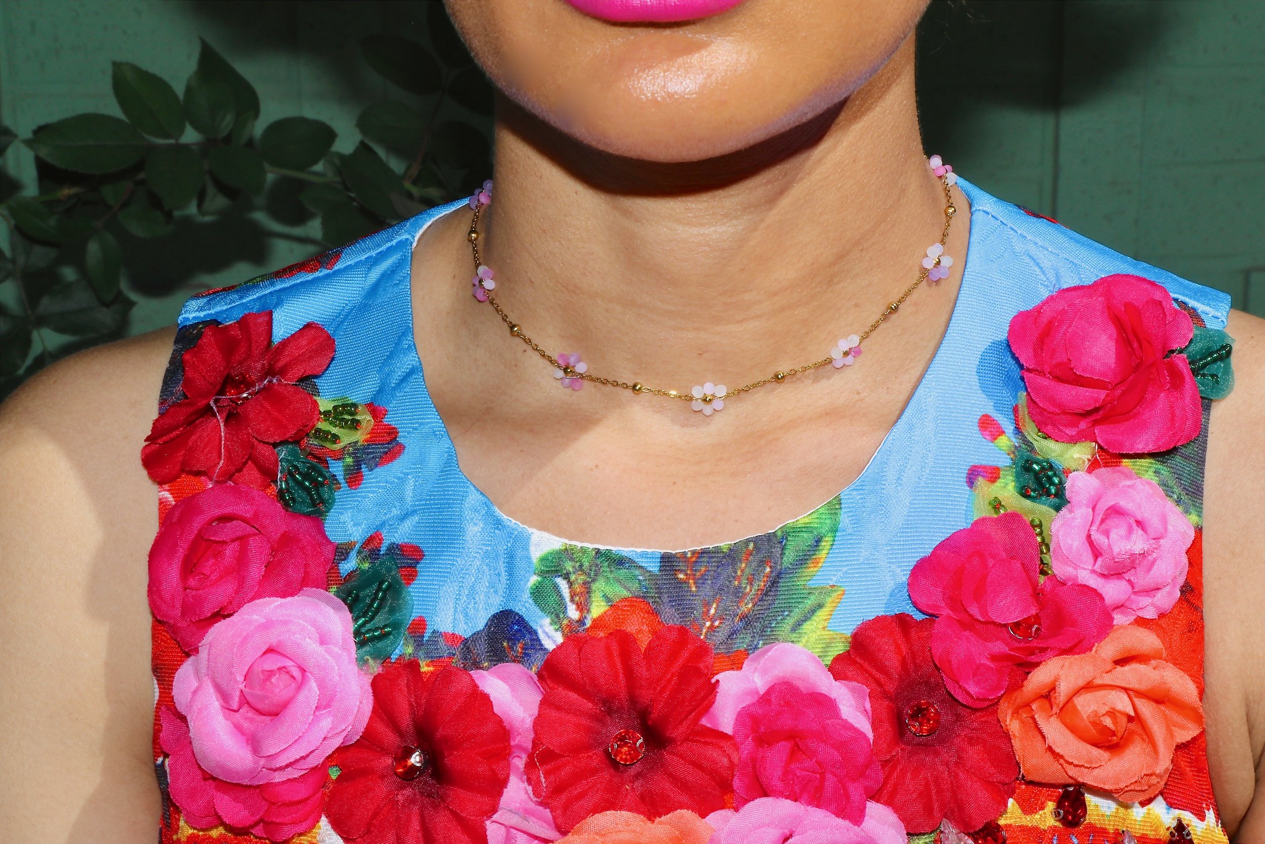 Pink Floral Necklace
