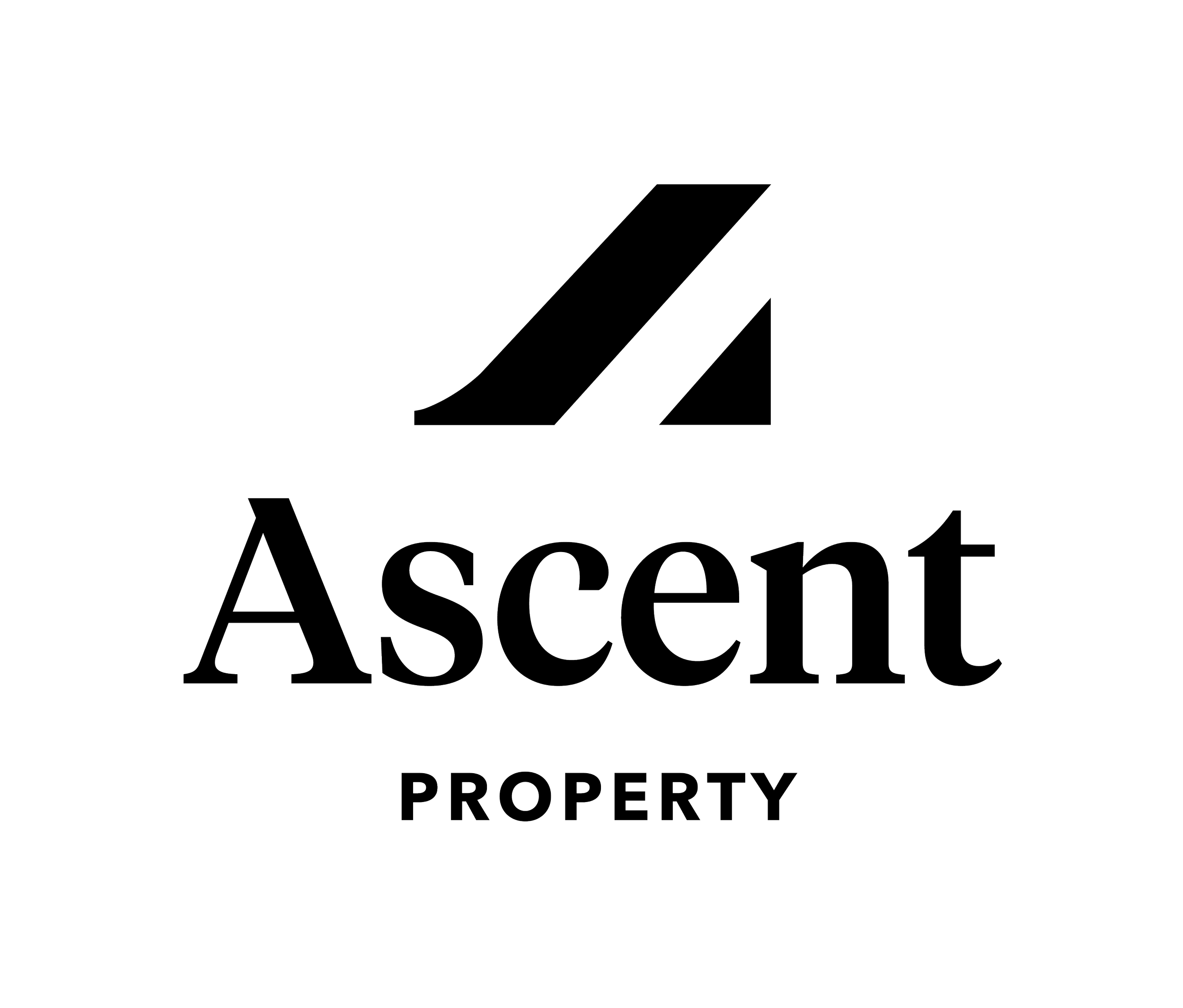 Logo of Ascent Property with stylized mountain peak icon and text.