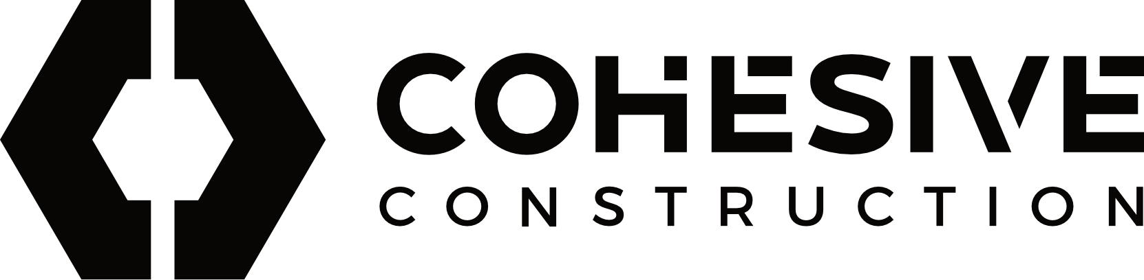 The logo of Cohesive Construction featuring a black geometric icon and the company name in bold letters.