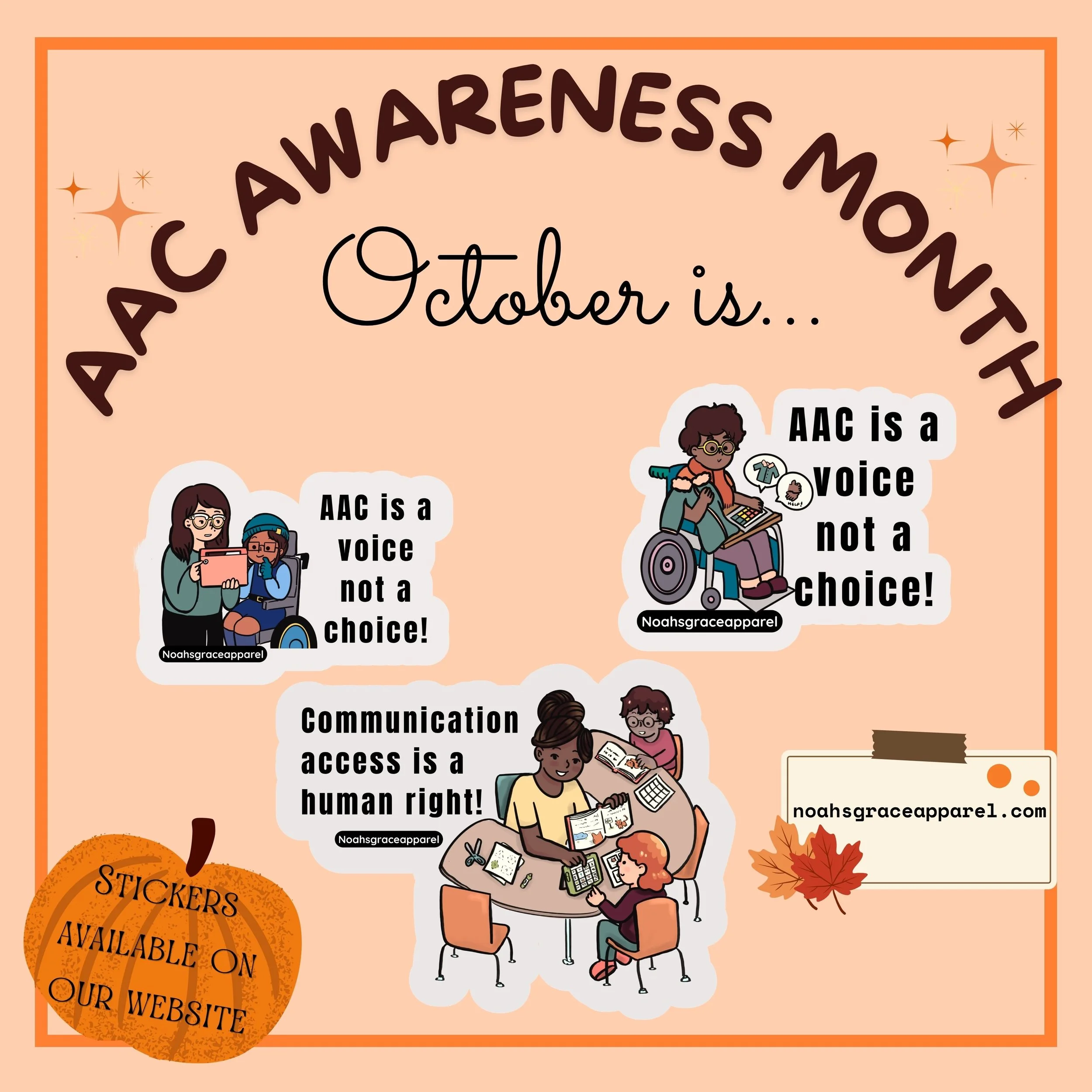 AAC Awareness month stickers