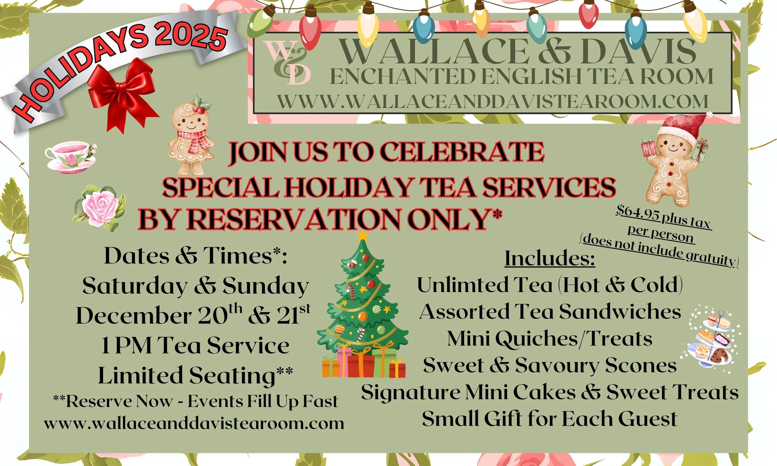 Special Duke &amp; Duchess Holiday Tea Service (For Adults &amp; Children 6 years old and over)
