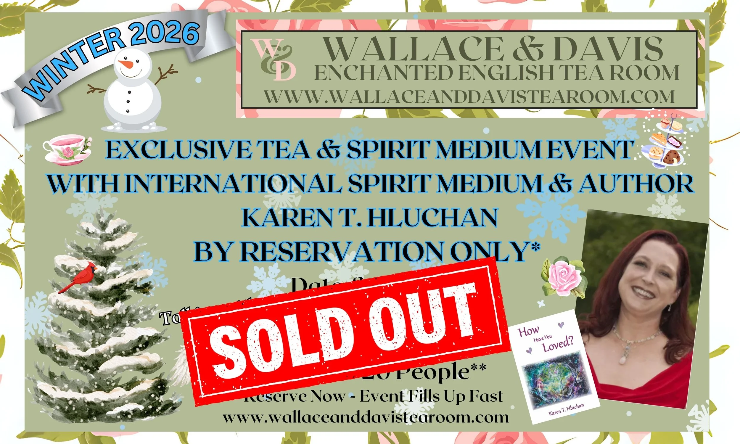 SOLD OUT!! - Exclusive Tea &amp; Spirit Medium Event With international spirit medium &amp; author Karen T. Hluchan