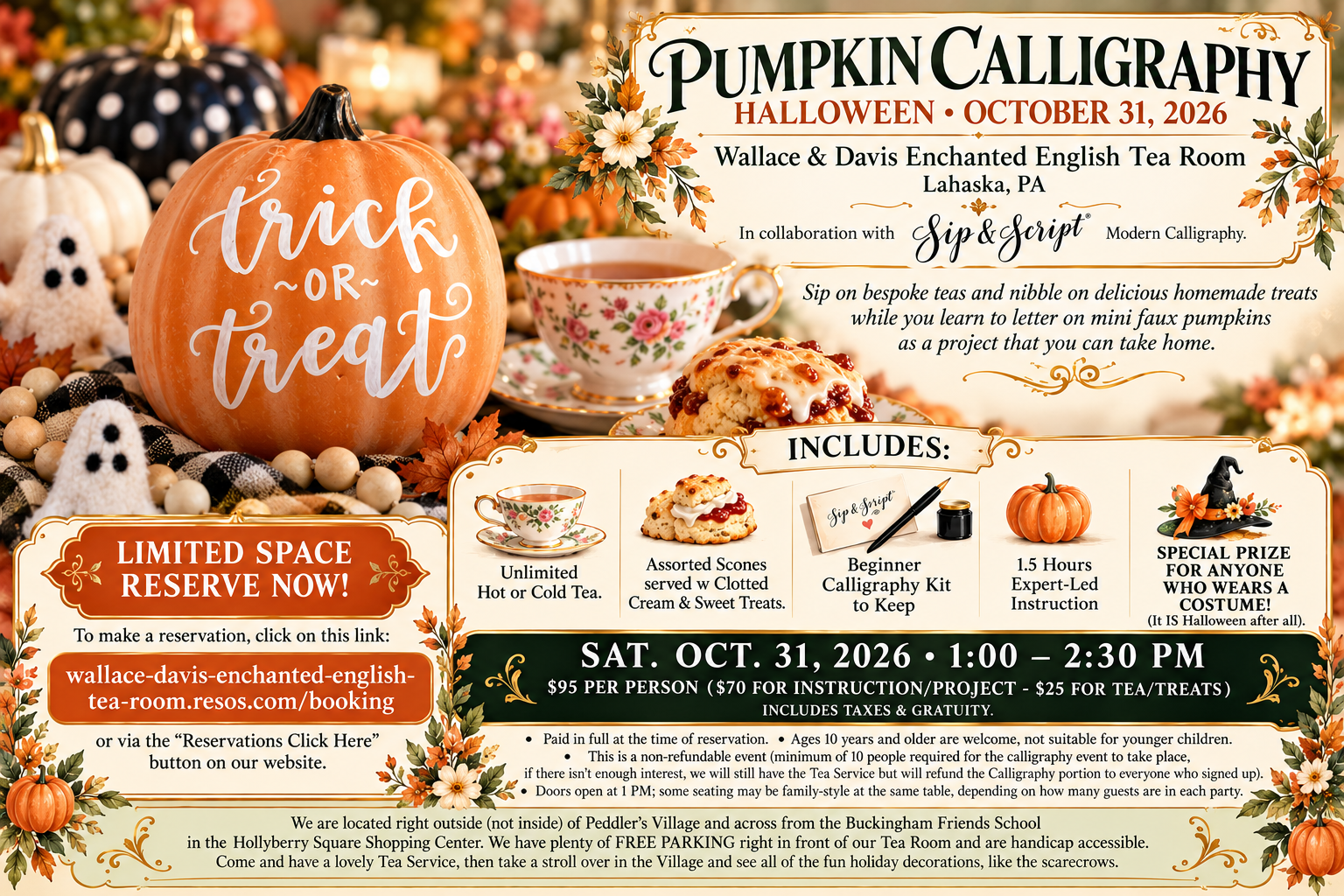 Modern Calligraphy Pumpkin Lettering For Beginners Tea Event