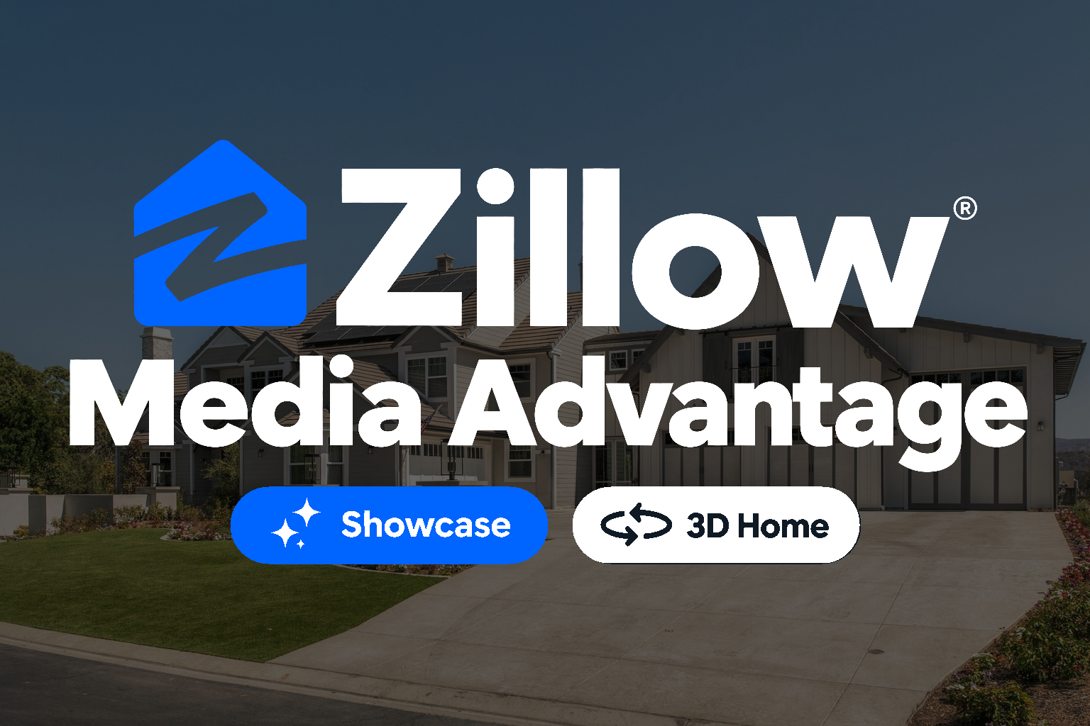 Overlay of a house floor plan with the Zillow logo and the word 'Showcase' on it.