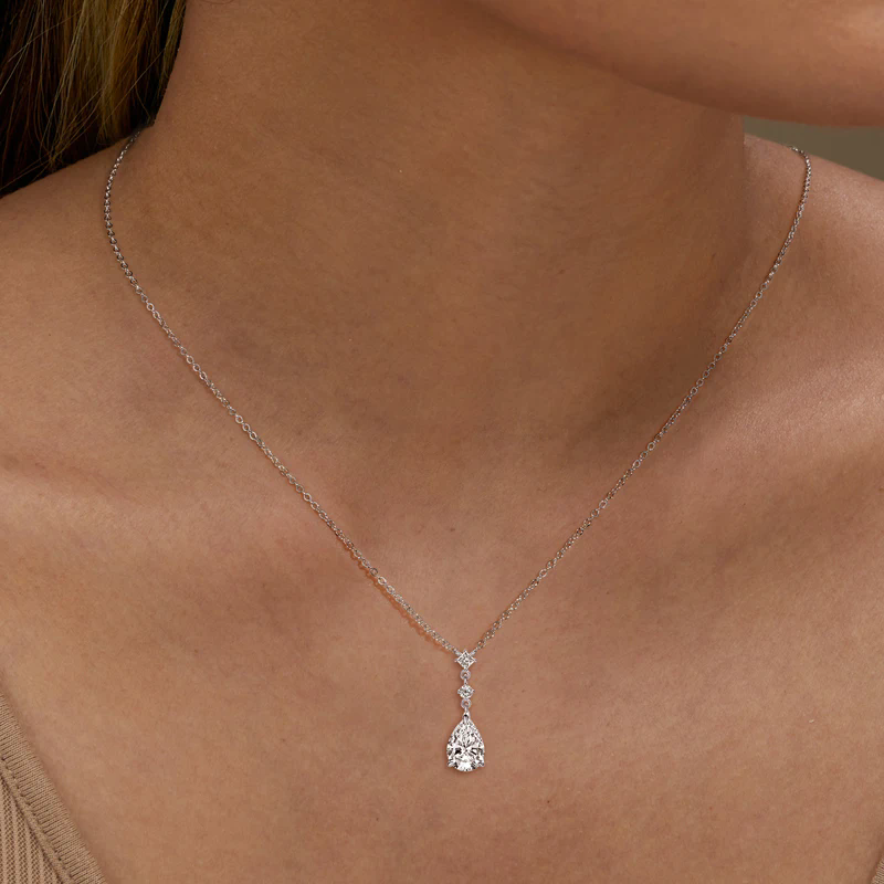 Pear Cut Pendant Necklace