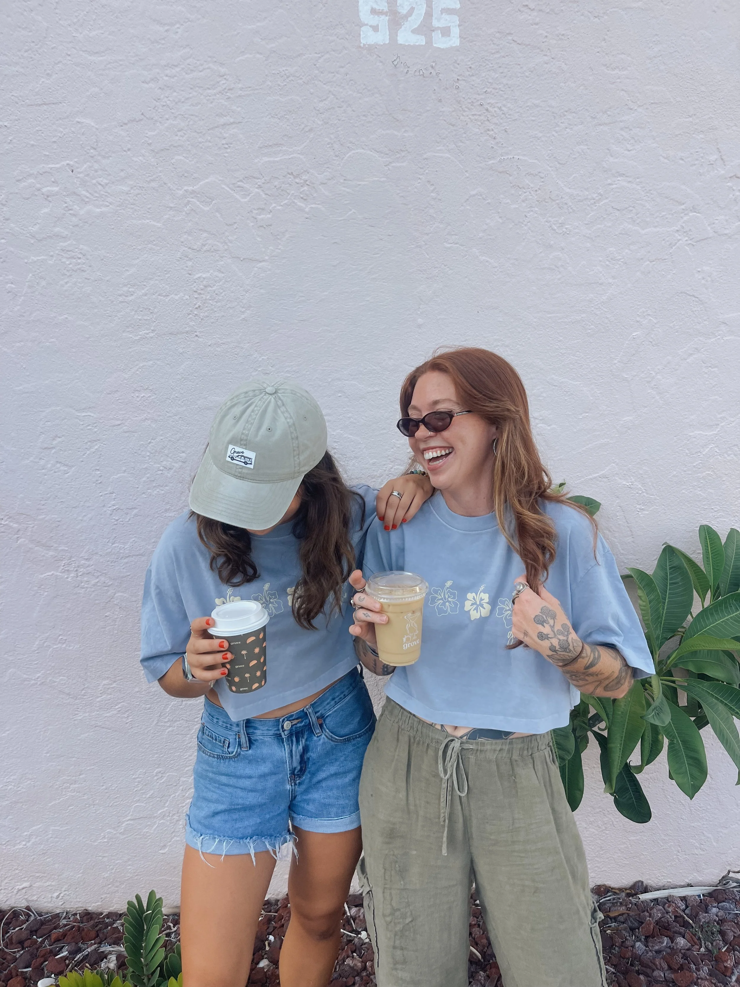 Grove Surf and Coffee Hibiscus Crop tee 2.JPG