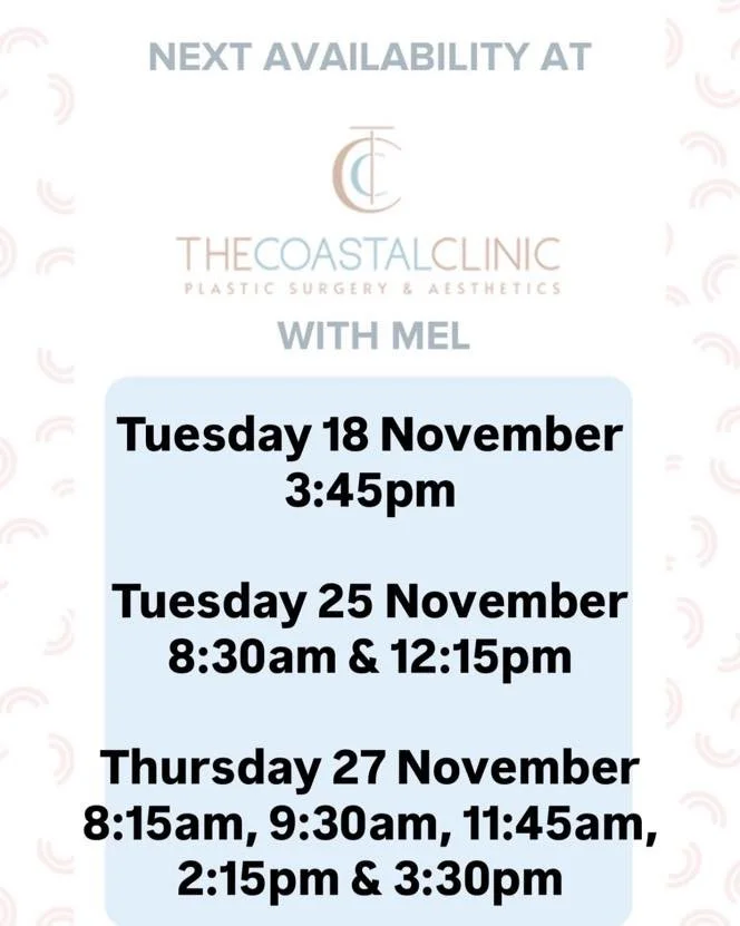 ⭐️Book with Mel at The Coastal Clinic 
⭐️278 Ferry Rd, Southport
⭐️call 56830820 or book through the link below
⭐️Tuesday&rsquo;s &amp; Thursday&rsquo;s 8:30am-4:30pm

https://tinyurl.com/The-Coastal-Clinic
