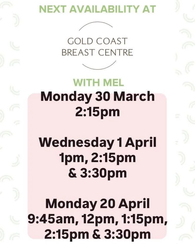 ⭐️Book Mel at Gold Coast Breast Centre
⭐️Level 1, 63 Ferry Rd, Southport Qld 4215
⭐️call 07 56233308 or book through link 
⭐️Monday&rsquo;s &amp; Wednesday&rsquo;s 8:30am-4:30pm

https://healthengine.com.au/webplugin/?id=99910&amp;doctor=133746&amp;s