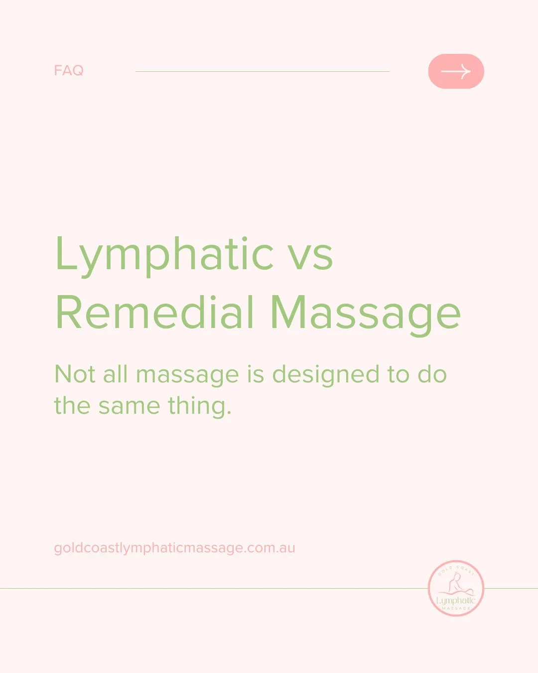 Not sure which massage to choose?

If you are dealing with fluid retention, post surgical swelling or hormonal bloating, lymphatic work may be appropriate. If you are experiencing muscular pain, stiffness or reduced movement, remedial may be the bett