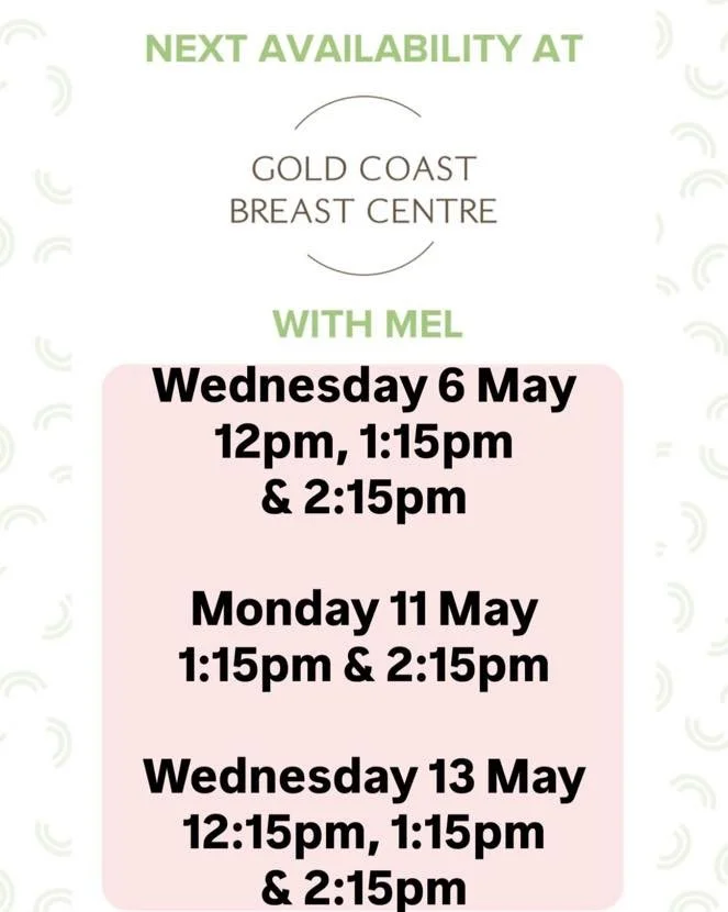 ⭐️Book Mel at Gold Coast Breast Centre
⭐️Level 1, 63 Ferry Rd, Southport Qld 4215
⭐️call 07 56233308 or book through link 
⭐️Monday&rsquo;s &amp; Wednesday&rsquo;s 8:30am-4:30pm

https://healthengine.com.au/webplugin/?id=99910&amp;doctor=133746&amp;s