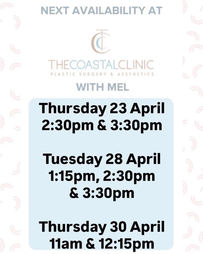 ⭐️Book with Mel at The Coastal Clinic 
⭐️Level 1, 278 Ferry Rd, Southport
⭐️call 56830820 or book through the link below
⭐️Tuesday&rsquo;s &amp; Thursday&rsquo;s 8:30am-4:30pm

https://tinyurl.com/The-Coastal-Clinic