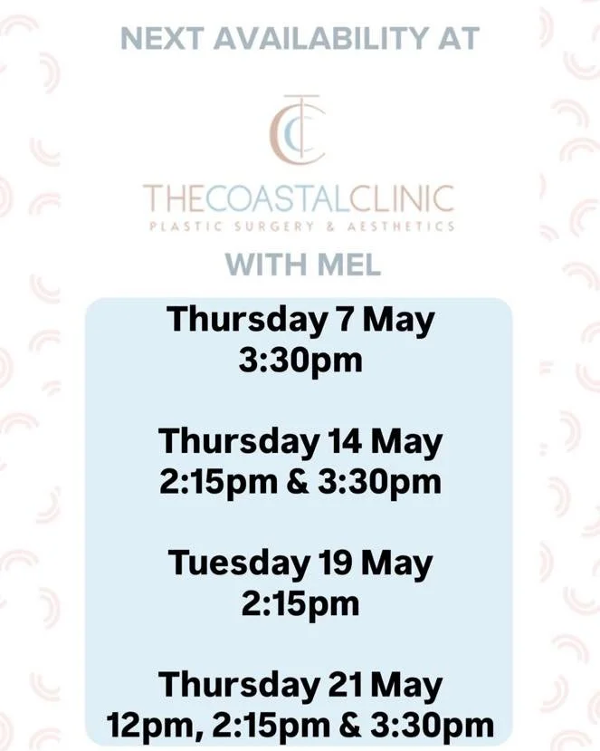 ⭐️Book with Mel at The Coastal Clinic 
⭐️Level 1, 278 Ferry Rd, Southport
⭐️call 56830820 or book through the link below
⭐️Tuesday&rsquo;s &amp; Thursday&rsquo;s 8:30am-4:30pm

https://tinyurl.com/The-Coastal-Clinic