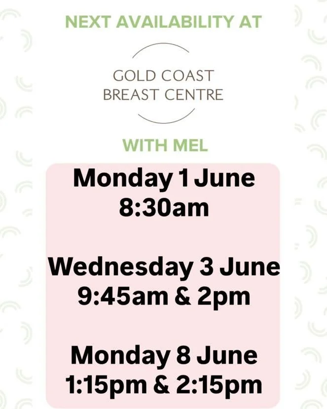 ⭐️Book Mel at Gold Coast Breast Centre
⭐️Level 1, 63 Ferry Rd, Southport Qld 4215
⭐️call 07 56233308 or book through link 
⭐️Monday&rsquo;s &amp; Wednesday&rsquo;s 8:30am-4:30pm

https://healthengine.com.au/webplugin/?id=99910&amp;doctor=133746&amp;s