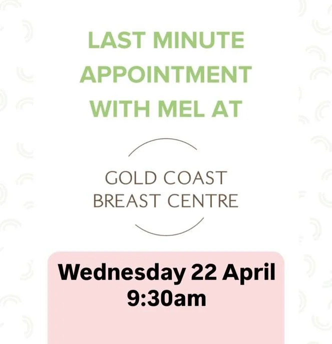 ⭐️Book Mel at Gold Coast Breast Centre
⭐️Level 1, 63 Ferry Rd, Southport Qld 4215
⭐️call 07 56233308 or book through link 
⭐️Monday&rsquo;s &amp; Wednesday&rsquo;s 8:30am-4:30pm

https://healthengine.com.au/webplugin/?id=99910&amp;doctor=133746&amp;s