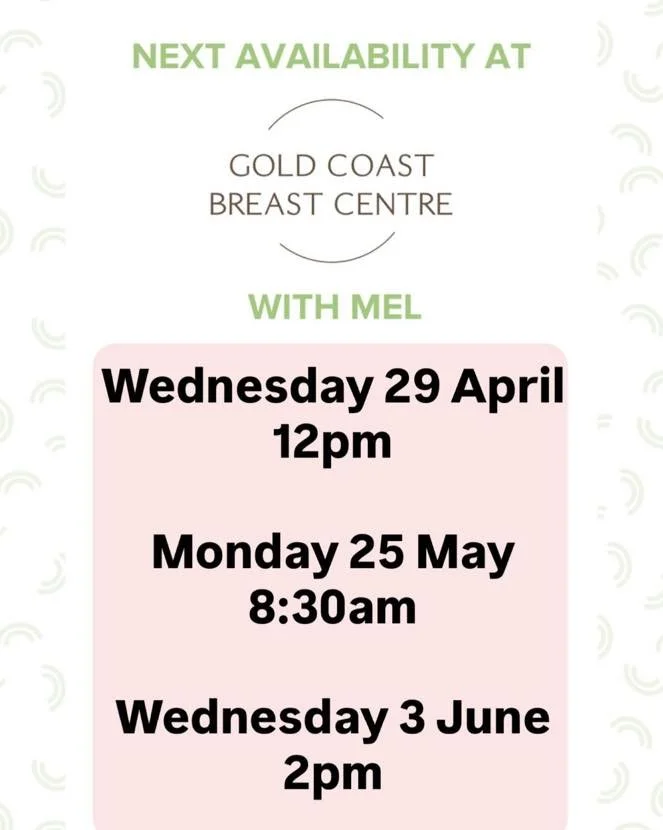 ⭐️Book Mel at Gold Coast Breast Centre
⭐️Level 1, 63 Ferry Rd, Southport Qld 4215
⭐️call 07 56233308 or book through link 
⭐️Monday&rsquo;s &amp; Wednesday&rsquo;s 8:30am-4:30pm

https://healthengine.com.au/webplugin/?id=99910&amp;doctor=133746&amp;s