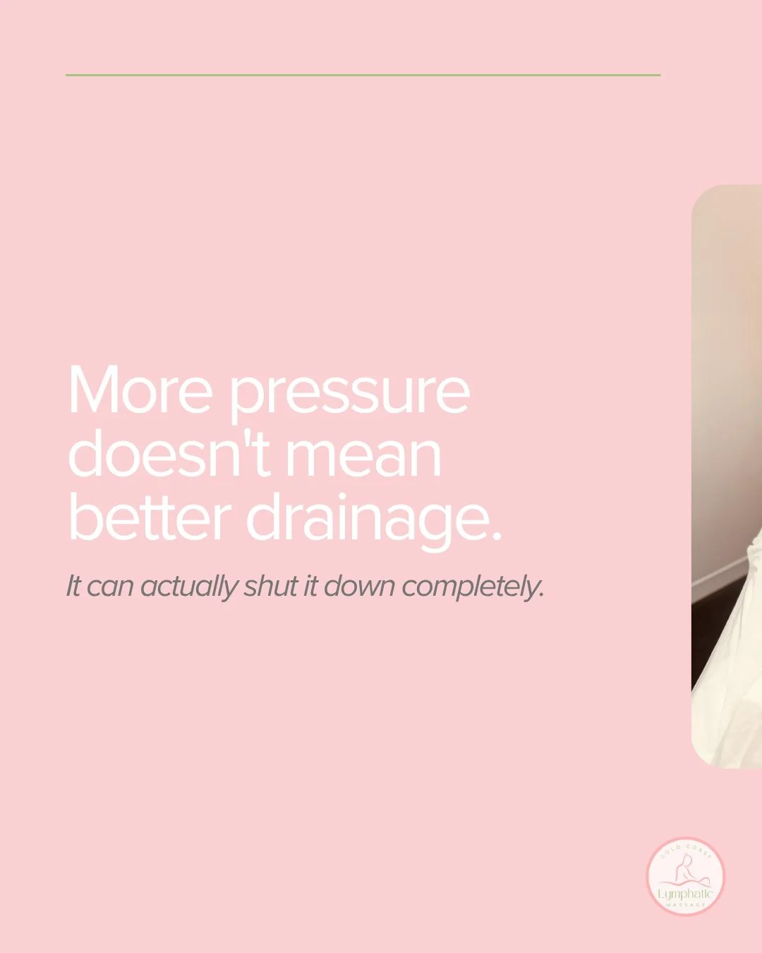 More pressure doesn't mean better drainage. In lymphatic work, it can actually stop it. 😯

The lymphatic system is delicate and technique specific. Who you see matters more than most people realise.

Book via link in our bio 💗

📍 Southport, Gold C