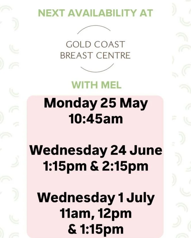 ⭐️Book Mel at Gold Coast Breast Centre
⭐️Level 1, 63 Ferry Rd, Southport Qld 4215
⭐️call 07 56233308 or book through link 
⭐️Monday&rsquo;s &amp; Wednesday&rsquo;s 8:30am-4:30pm

https://healthengine.com.au/webplugin/?id=99910&amp;doctor=133746&amp;s