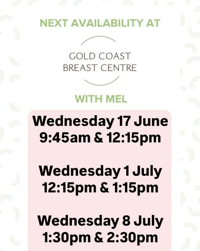 ⭐️Book Mel at Gold Coast Breast Centre
⭐️Level 1, 63 Ferry Rd, Southport Qld 4215
⭐️call 07 56233308 or book through link 
⭐️Monday&rsquo;s &amp; Wednesday&rsquo;s 8:30am-4:30pm

https://healthengine.com.au/webplugin/?id=99910&amp;doctor=133746&amp;s