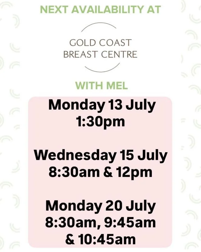 ⭐️Book Mel at Gold Coast Breast Centre
⭐️Level 1, 63 Ferry Rd, Southport Qld 4215
⭐️call 07 56233308 or book through link 
⭐️Monday&rsquo;s &amp; Wednesday&rsquo;s 8:30am-4:30pm

https://healthengine.com.au/webplugin/?id=99910&amp;doctor=133746&amp;s