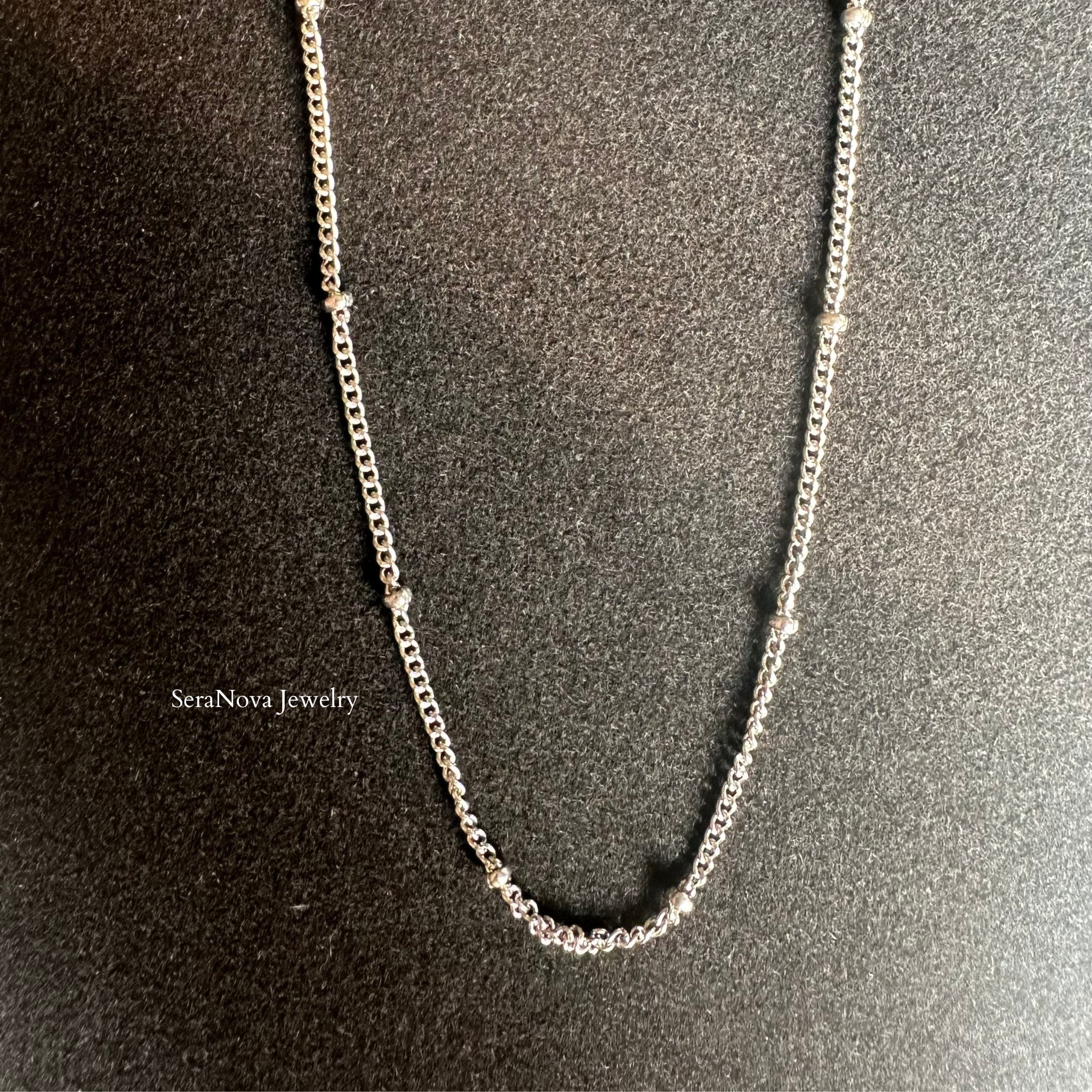 Dainty Silver Beaded Choker