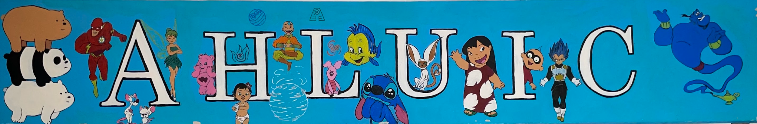 Shelf customized with a little ones favorite characters.