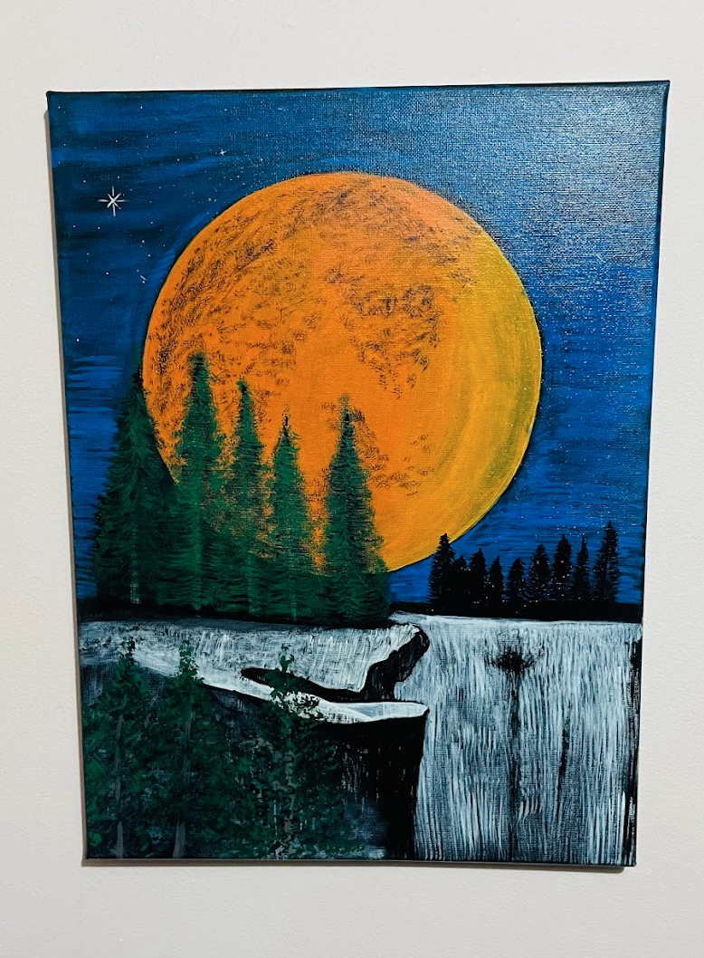 Moonlit waterfall
