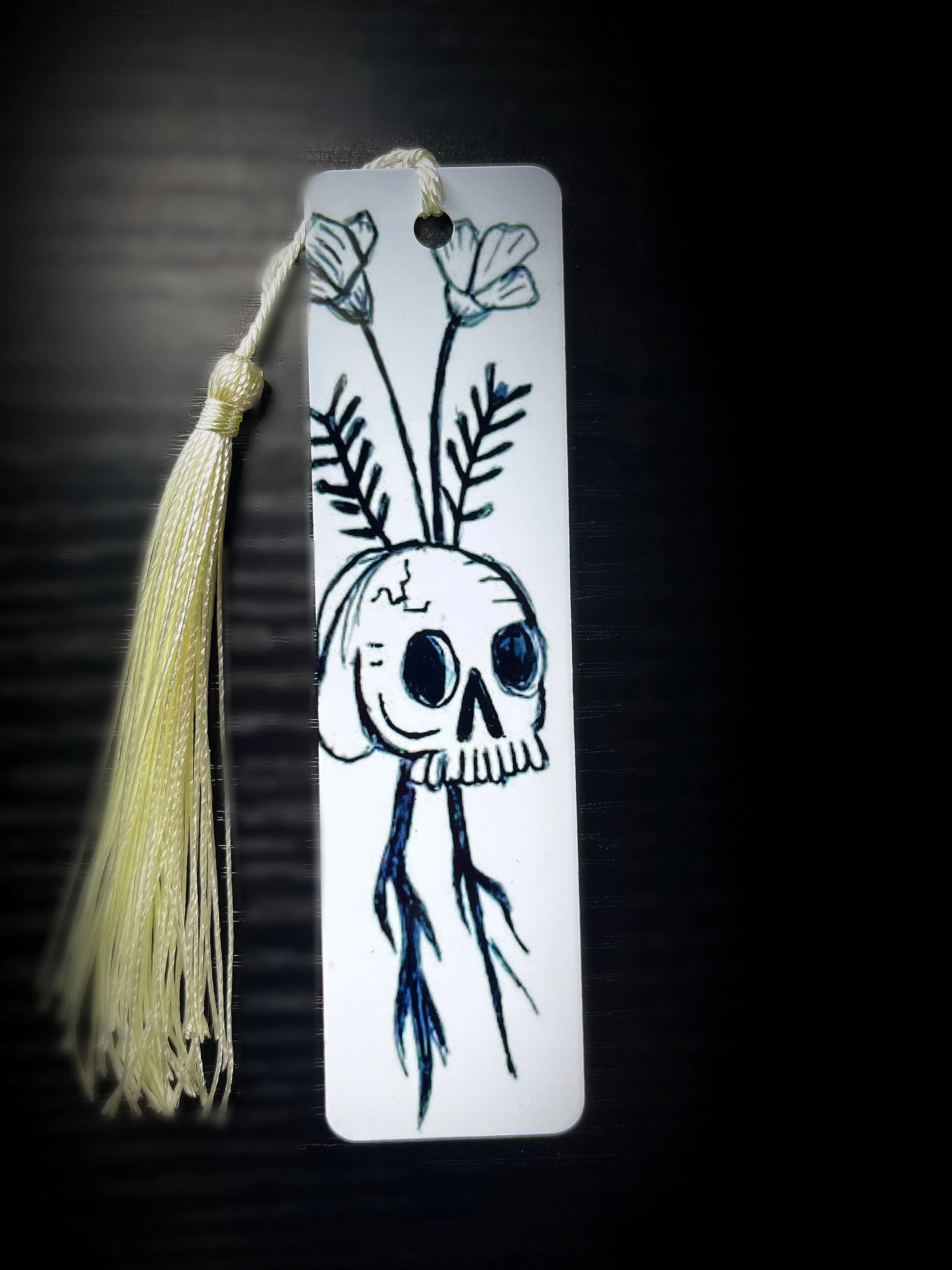 Skull & Flowers Bookmark