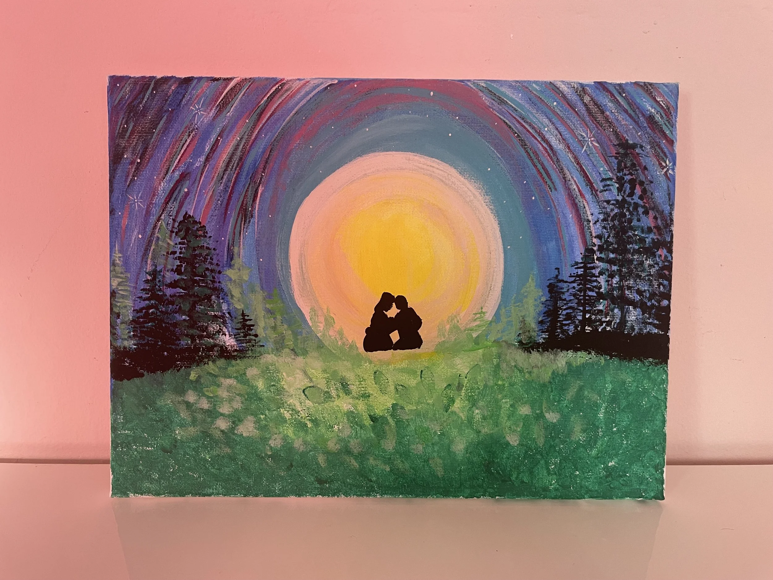 Lovers Under the Moon Painting