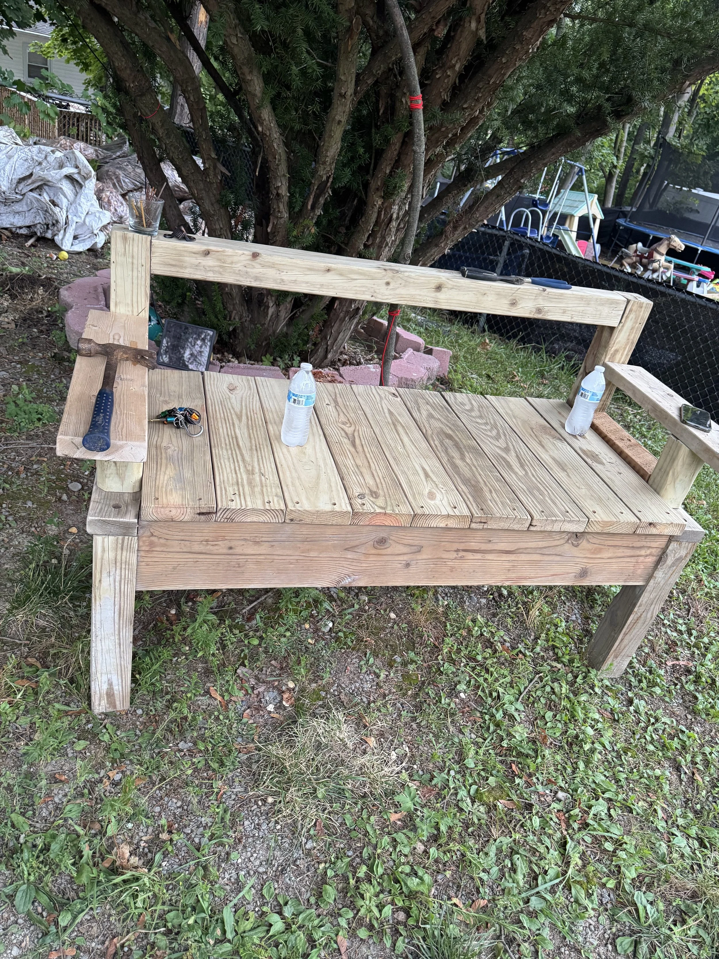 Outdoor bench.