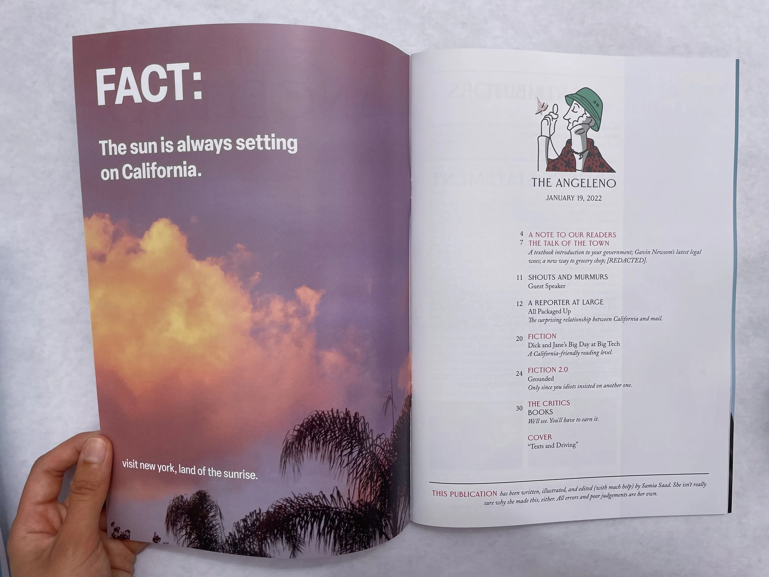 Masthead, with SoCal variant of Eustace Tilley