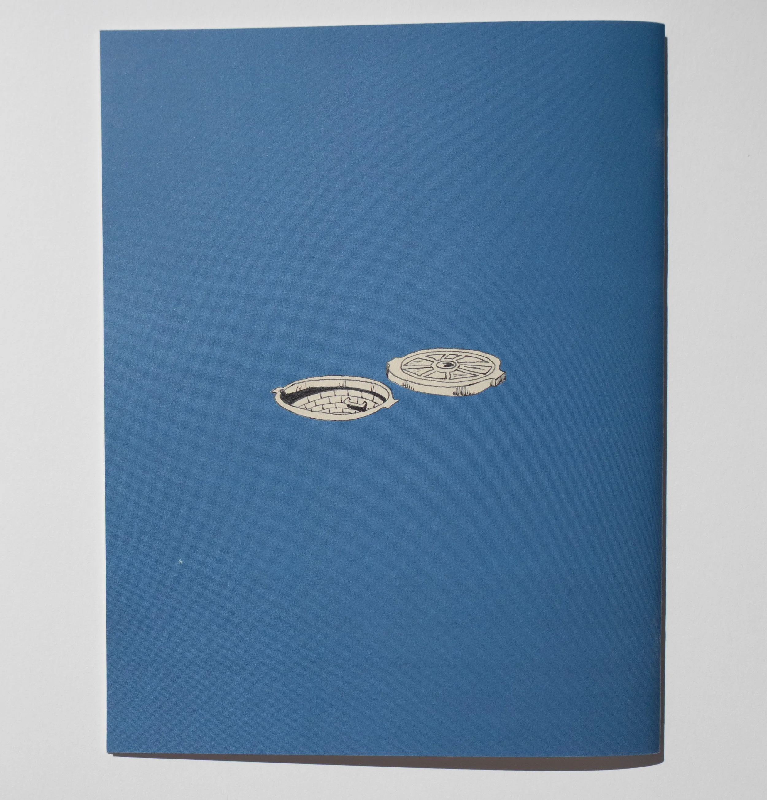 The back cover, featuring a manhole cover. A portion of V. takes place in New York City sewers. 