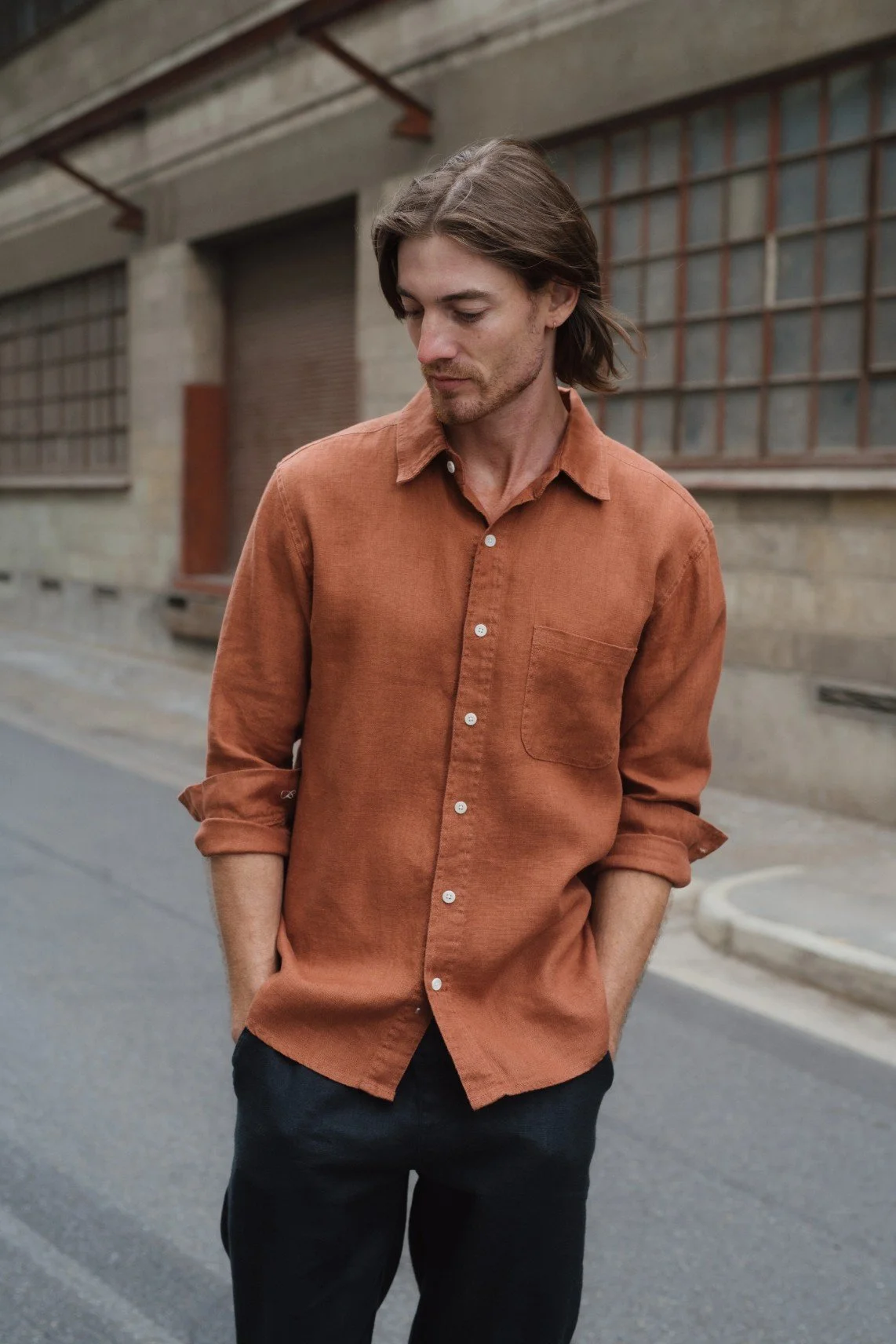 100% Hemp Heritage Shirt - Rust