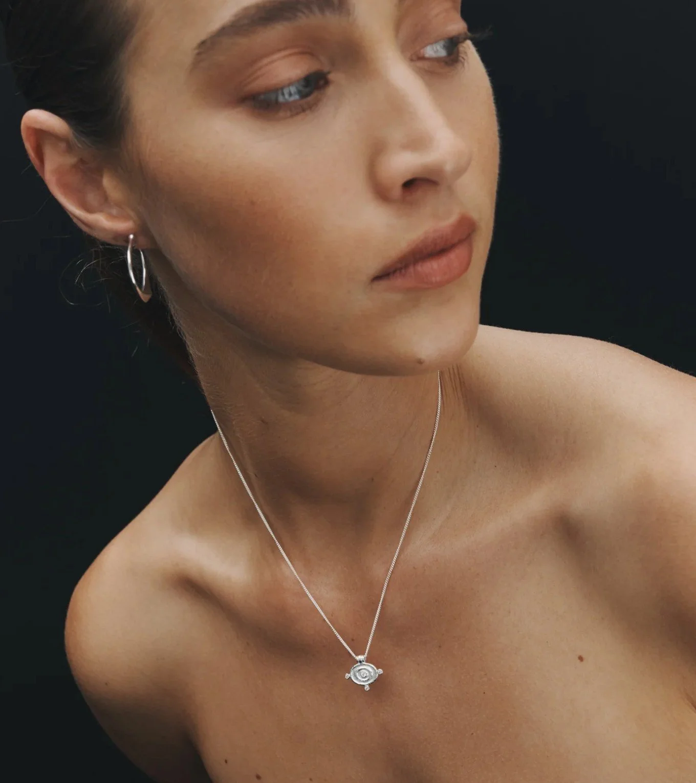 Reign Oval Necklace - Natural Zircon & Sterling Silver