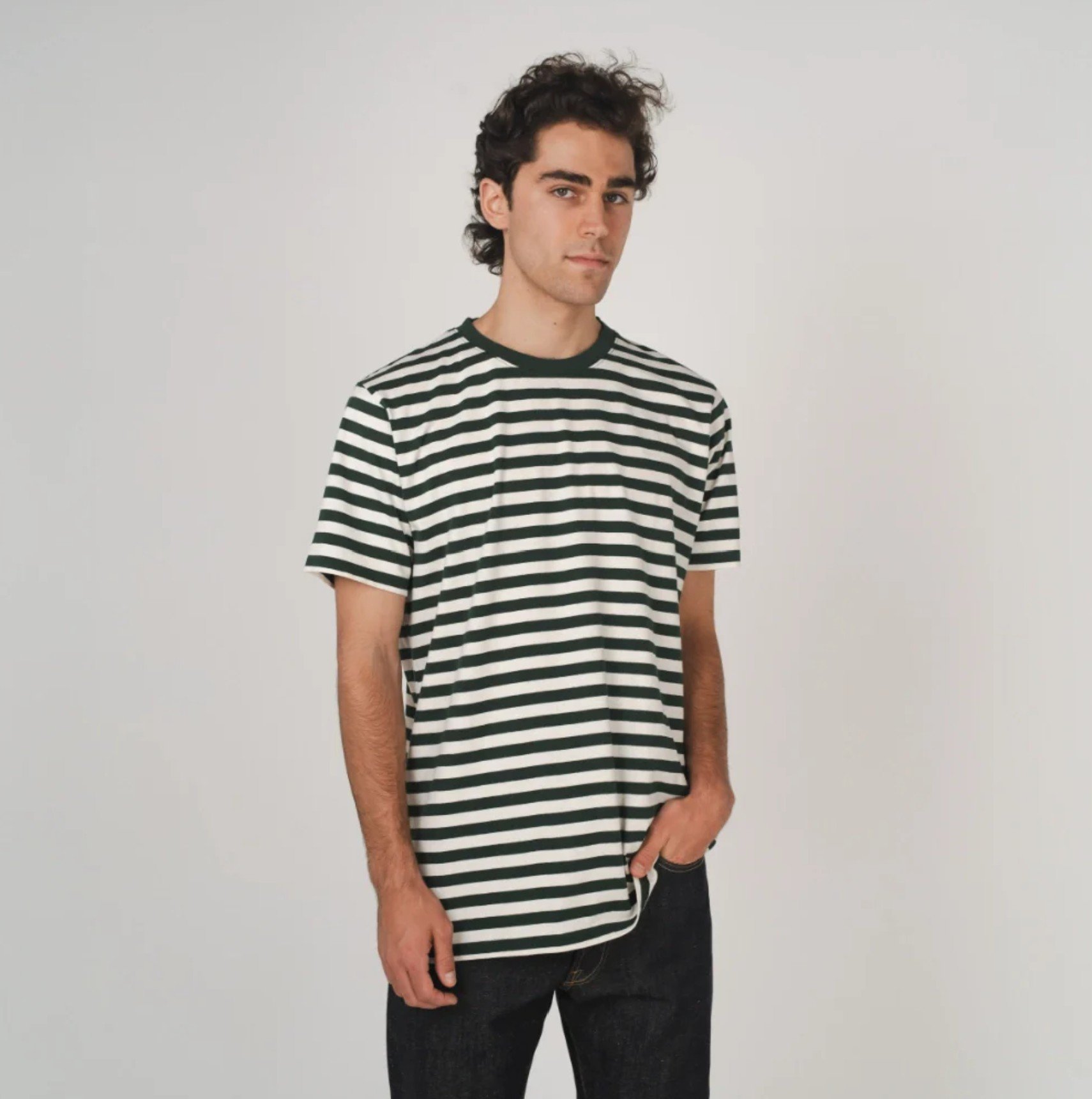 Hemp T-Shirt - Green Stripes