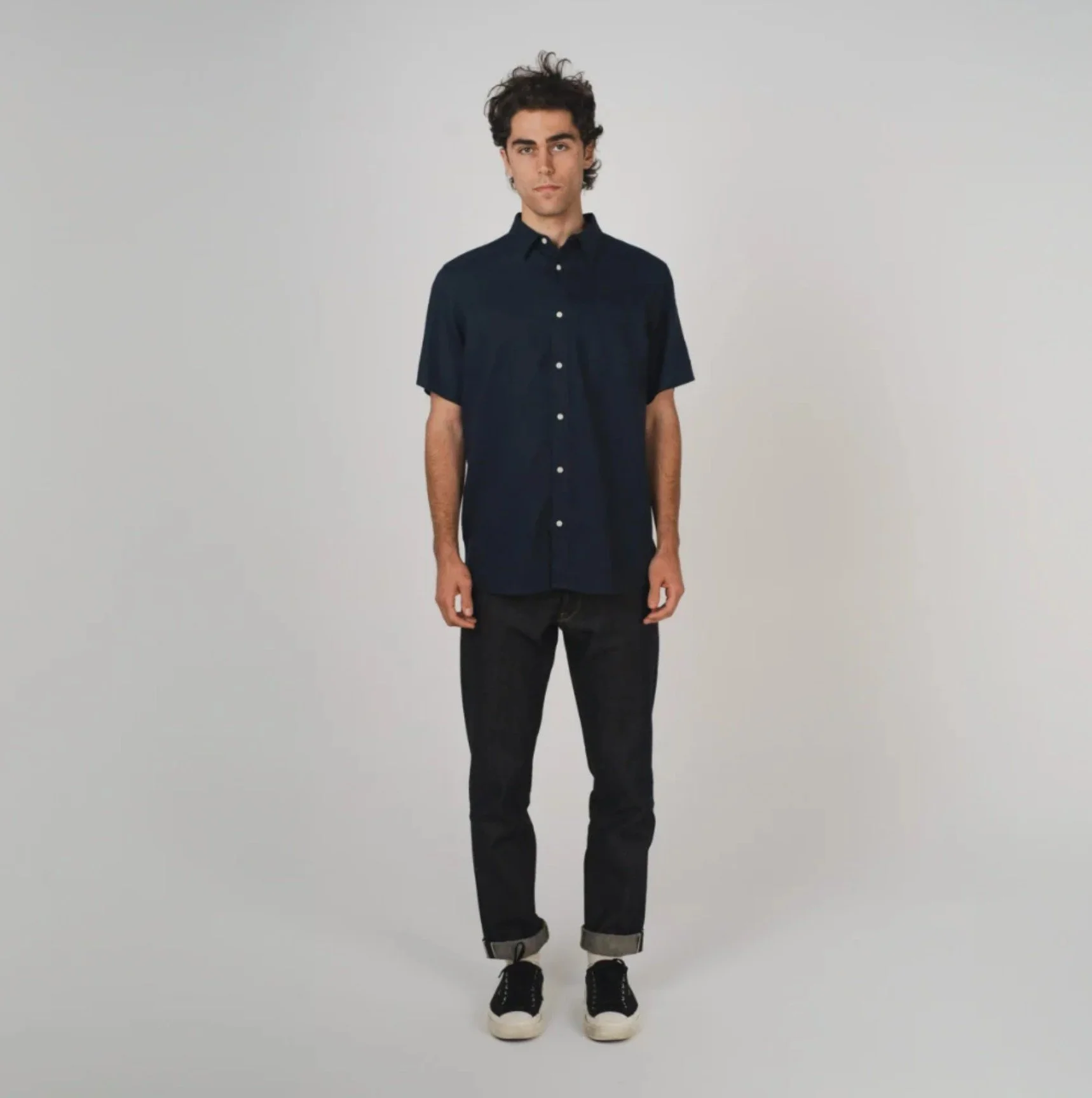 Hemp/Tencel Summer Shirt - Navy