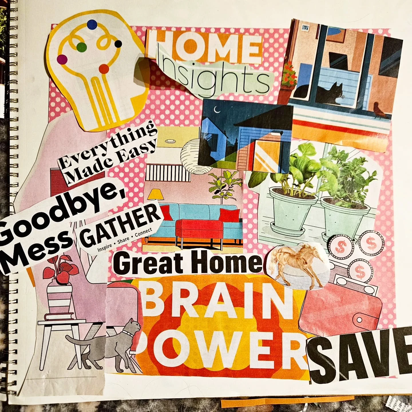 Bringing my vision to life, one piece at a time! ✂️✨ This becoming board represents my goals for a great home, clear insights, financial empowerment, and making space for creativity and connection. As I build Gothic Sage Therapy &amp; Designs, I&rsqu