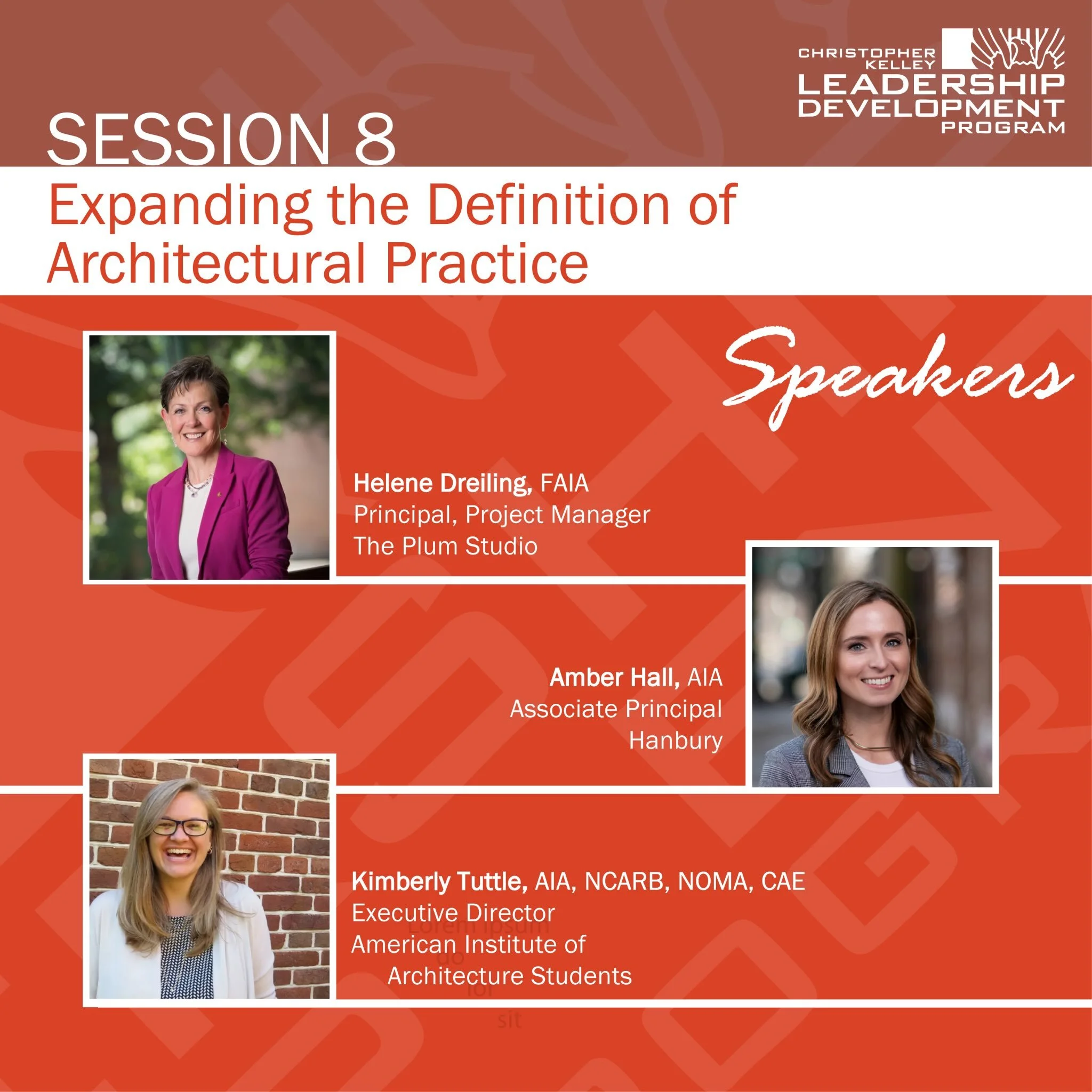 Panel Discussion #2: A huge thank you to our speakers for Session 08: Expanding the Definition of the Architectural Practice. Their insight and enthusiasm made this session a huge success! 💫 

🔸 After graduating from college, Helene Dreiling, FAIA 