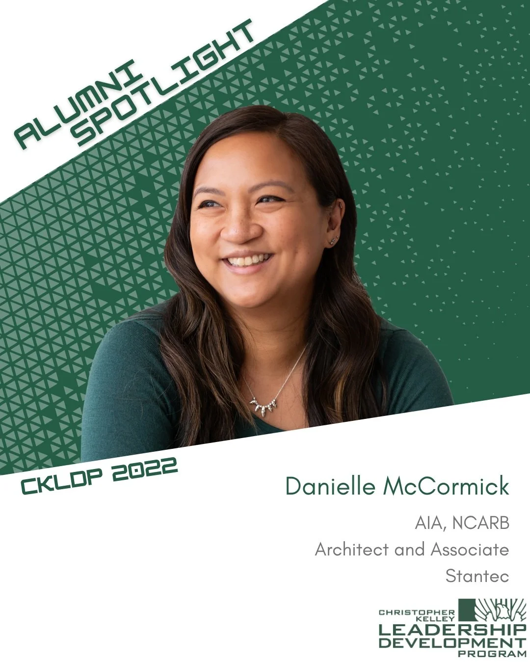 CKLDP Alumni Spotlight: Danielle McCormick

Danielle McCormick, AIA, NCARB, is an architect and Associate at Stantec in Washington, DC, specializing in historic preservation and modernization projects for civic, cultural, educational, and federal cli