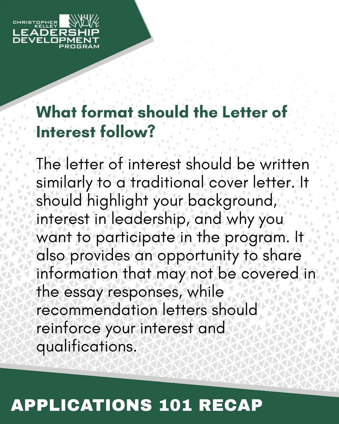 Missed Application 101? We've got you covered!

Last Tuesday's Application 101 session generated some fantastic questions from prospective applicants. 

Whether you're considering applying this year or just starting to explore the program, these insi